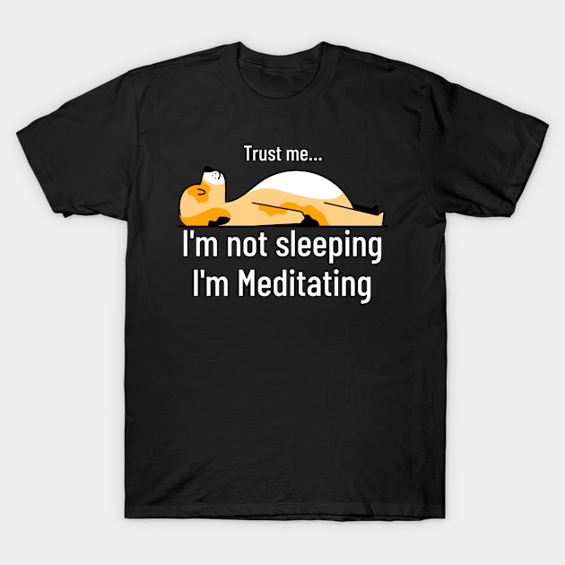 Yoga : Trust Me I am not Sleeping I am Meditating T-Shirt by AntsCode Art Studio